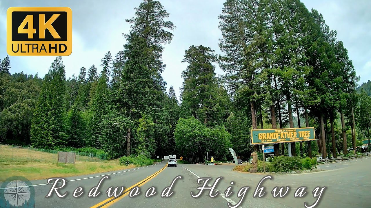 Redwood Highway Scenic Drive 4K - Willits to Garberville, CA
