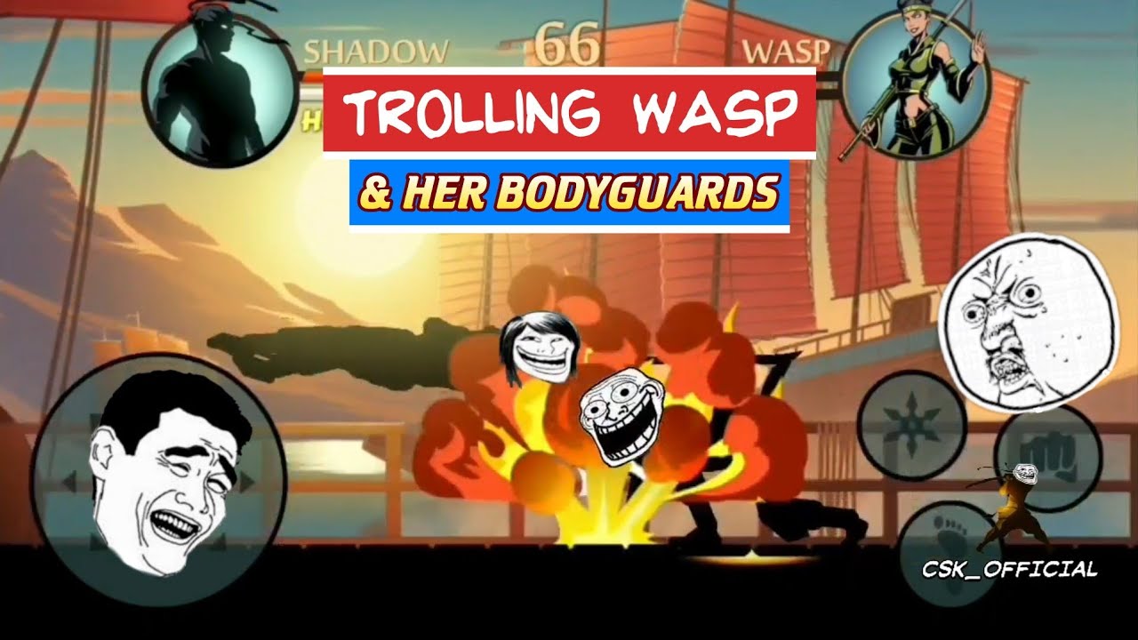 Trolling Wasp & her Bodyguards | CSK OFFICIAL | Shadow Fight 2