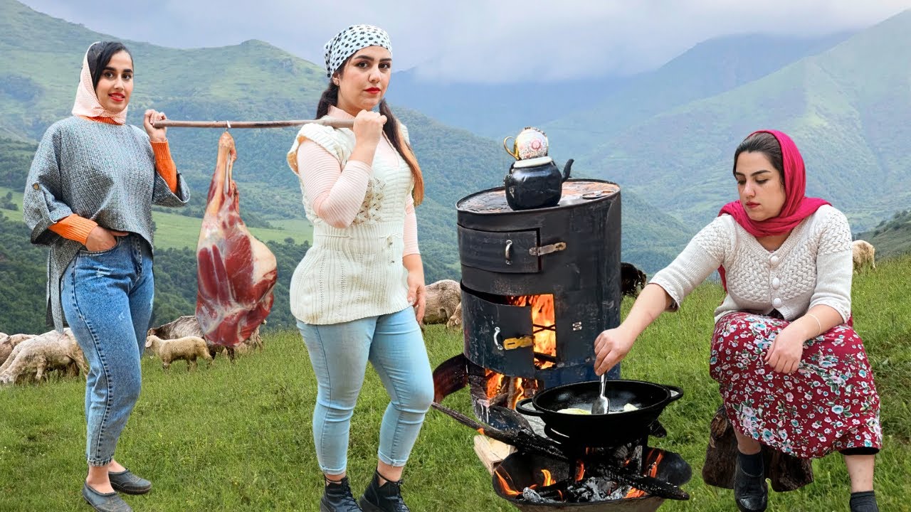 Authentic Iranian Rural Dish : Potage Eggplant & Lamb Cooked in a Barrel Oven