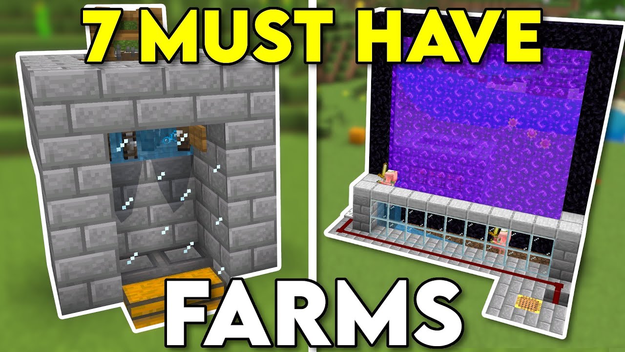 7 MUST HAVE Farms Minecraft Bedrock 1.21!