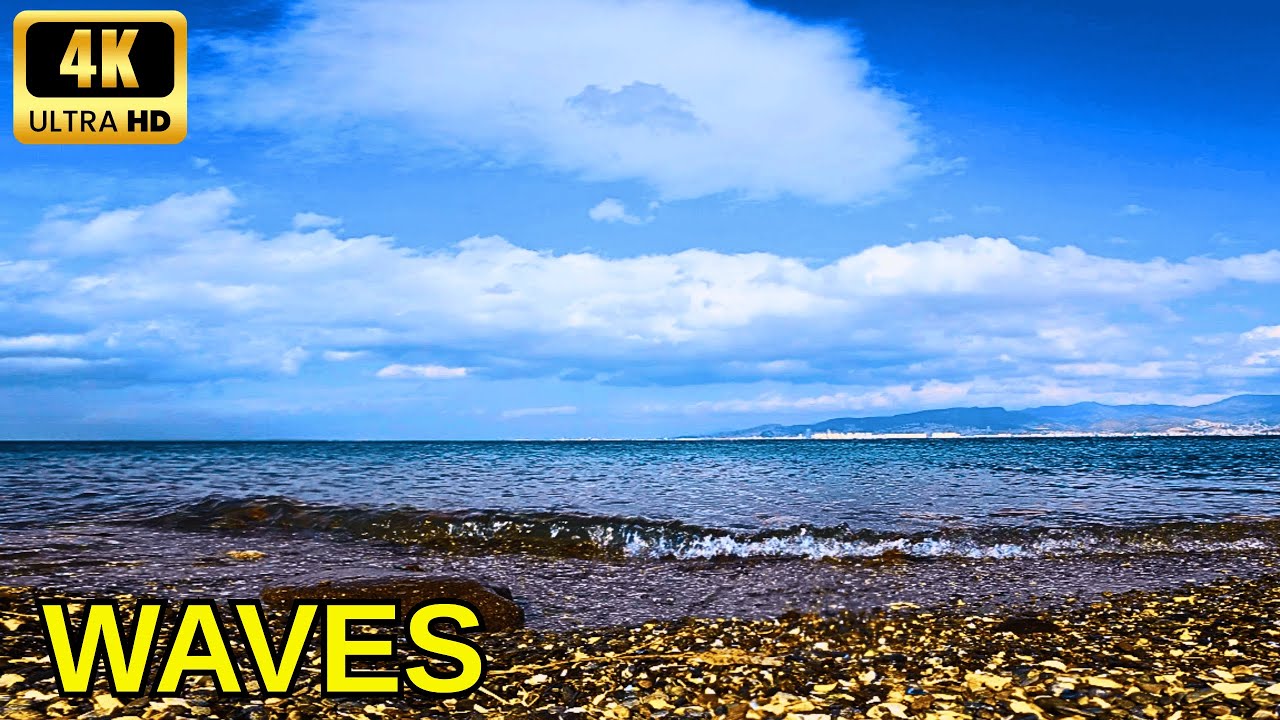 Calm Ocean Waves | Relaxing Sea Sounds & Soft Music | 4K | Fixed Camera