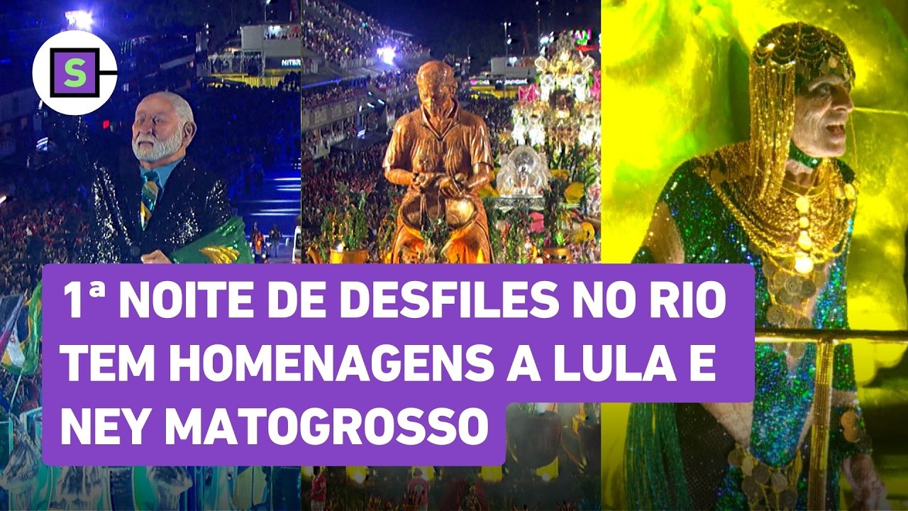 Lula, Ney Matogrosso e cultura afro: veja como foi a 1º noite de desfiles na Sapucaí; vídeos
