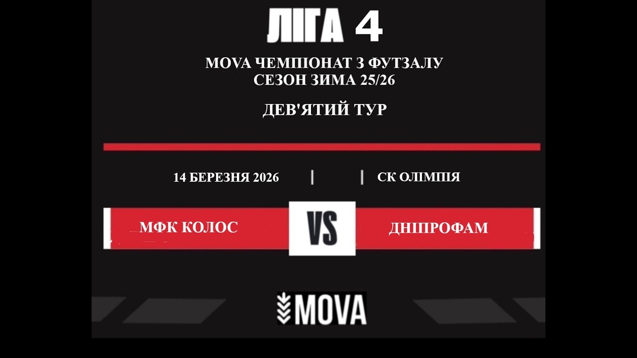 LIVE МФК КОЛОС-ДНІПРОФАМ