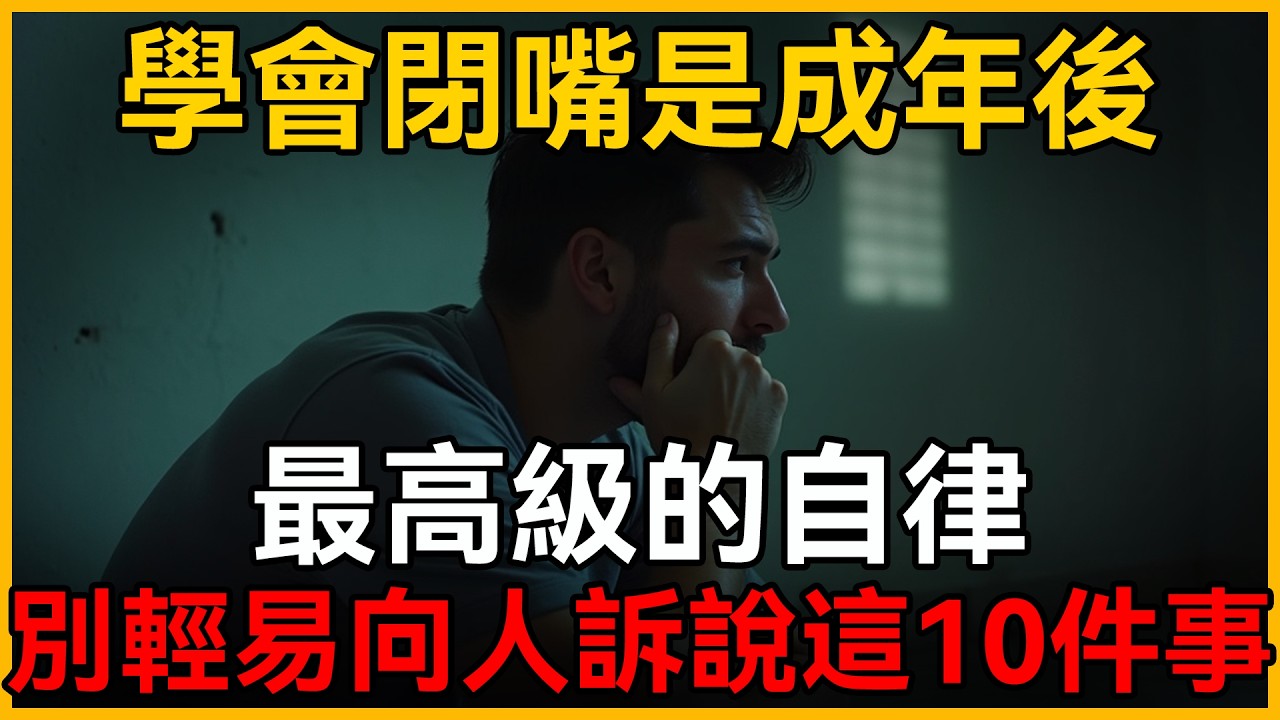 守住嘴，就是守住你最大的福報，為什麼別再隨便向人訴說這10件事，揭秘強者至语的頂級智慧，這10個禁忌