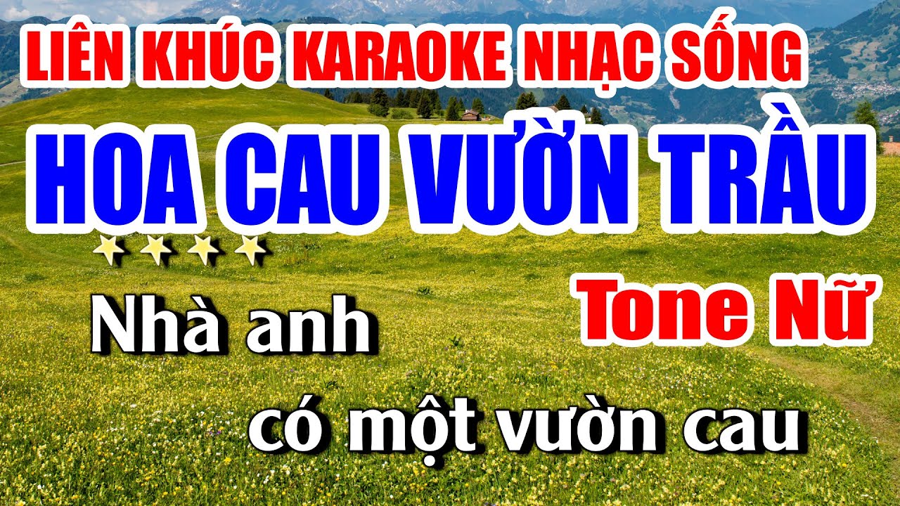 Liên Khúc Hoa Cau Vườn Trầu Karaoke Tone Nữ Nhạc Sống Cha Cha Cha Dễ Hát Nhất
