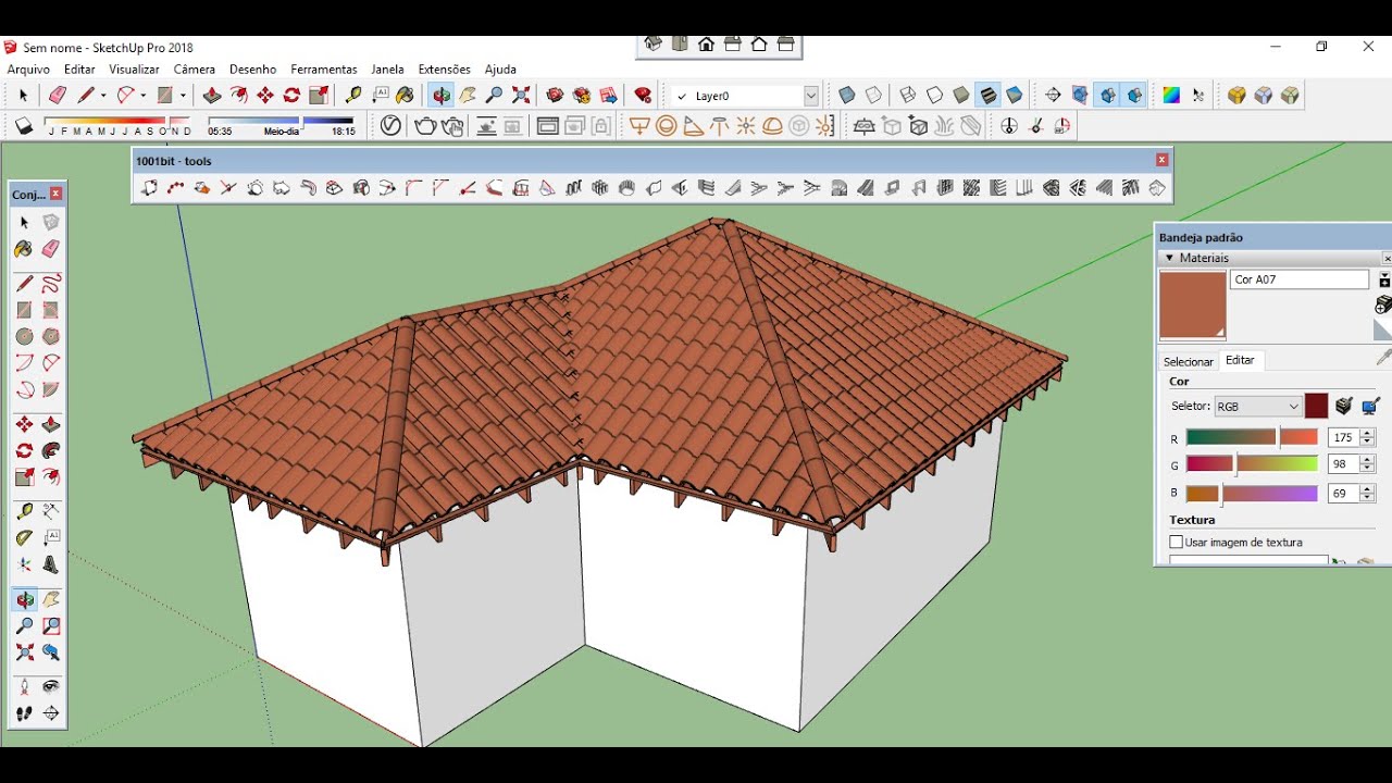 Como fazer Telhado com madeiramento / Plugin 1001 Bit + Instant Roof