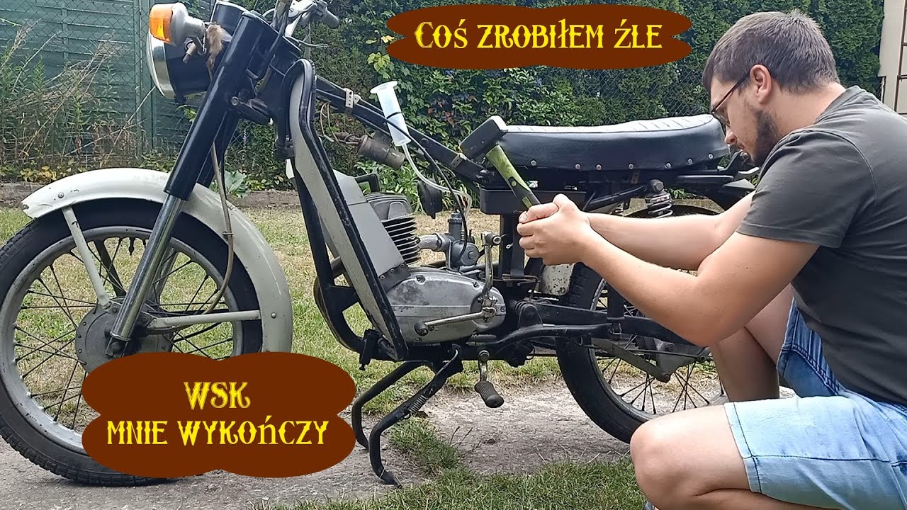 Ten kopniak mnie wykończy, czyli coś poszło nie tak. WSK 175 KOBUZ. Przeskakujący starter