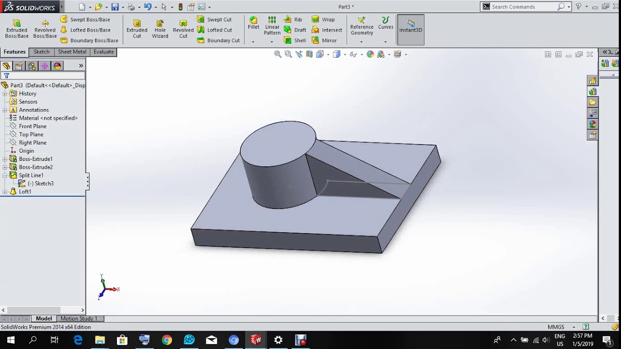 rib on circular edge