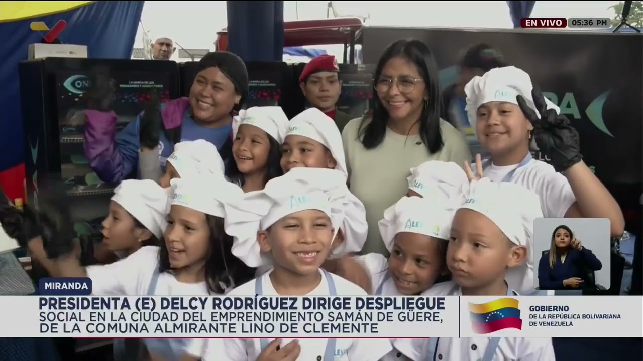 Delcy Rodríguez en Comuna Almirante Lino de Clemente, municipio Sucre del estado Miranda