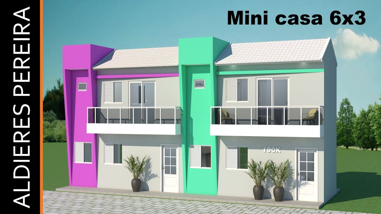 Mini Casa 6 X 3 m – Ótima para terreno pequeno (Faça várias para alugar)
