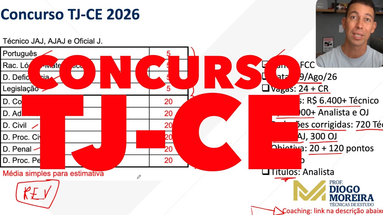 Concurso TJ-CE 2026: An&aacute;lise do edital e dicas de estudo