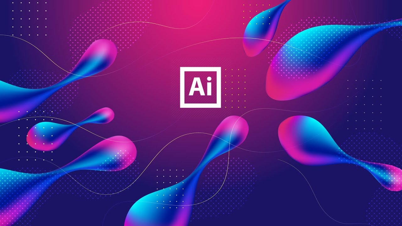 Gradient liquid background  - Illustrator tutorial