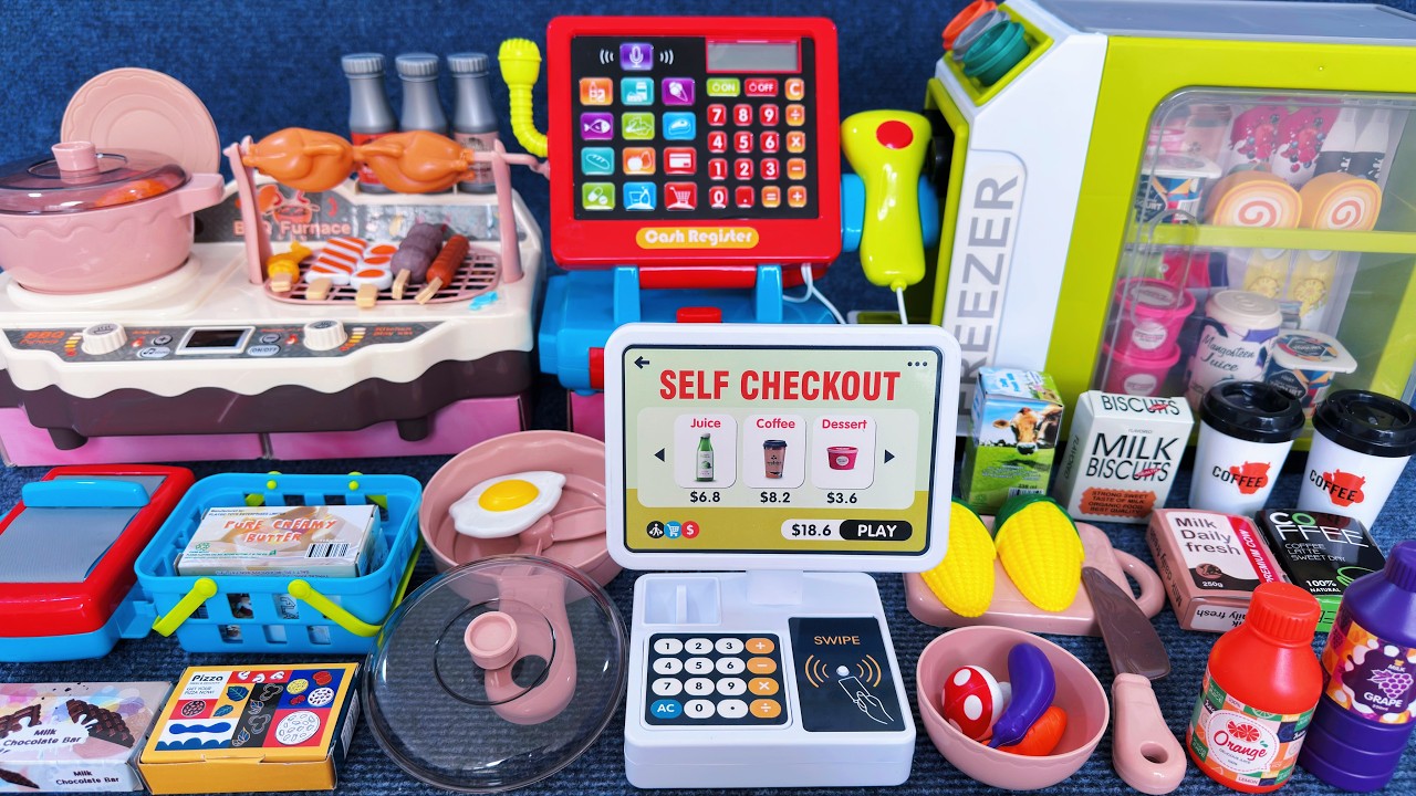 14 Minutes Satisfying with Unboxing Cash register & Kitchen Appliance Playset ASMR  Review Toys