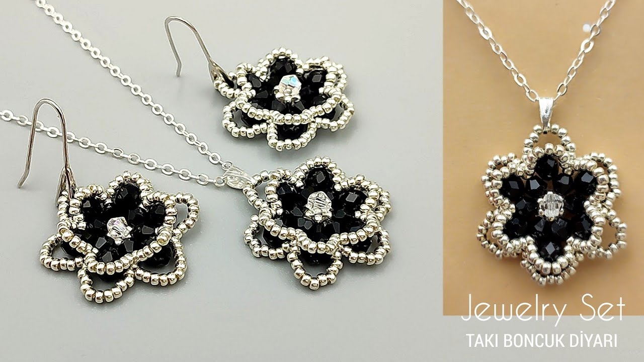 Yılbaşı hediyesi nasıl yapılır.?Evde boncuktan kolye & küpe yapımı/ Make your own Christmas gift.DIY