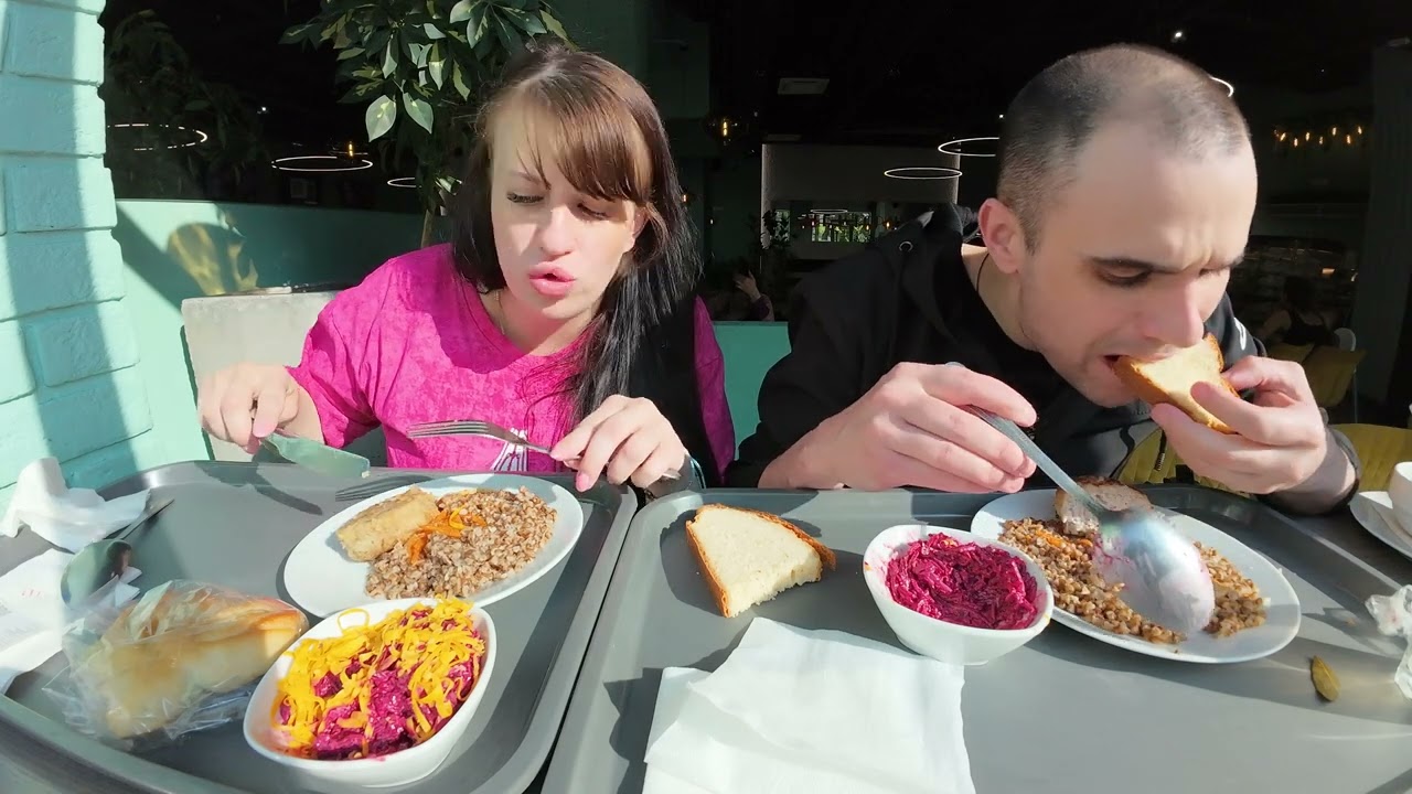 MUKBANG RUSSIAN LUNCH / MUSHROOM SOUP / PORRIDGE WITH CUTLET / SALAD #asmr #mukbang #eating #food
