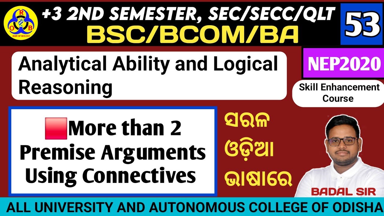 More than 2 Premise Arguments Using Connectives | Analytical Ability & Logical Reasoning | +3 2ndsem