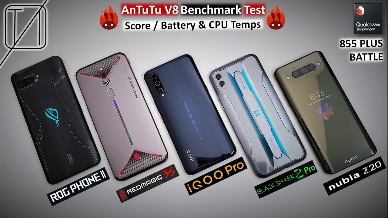 ROG Phone 2 vs Red Magic 3S vs IQOO Pro vs Black Shark 2 Pro vs Nubia Z20 AnTuTu Benchmark Test