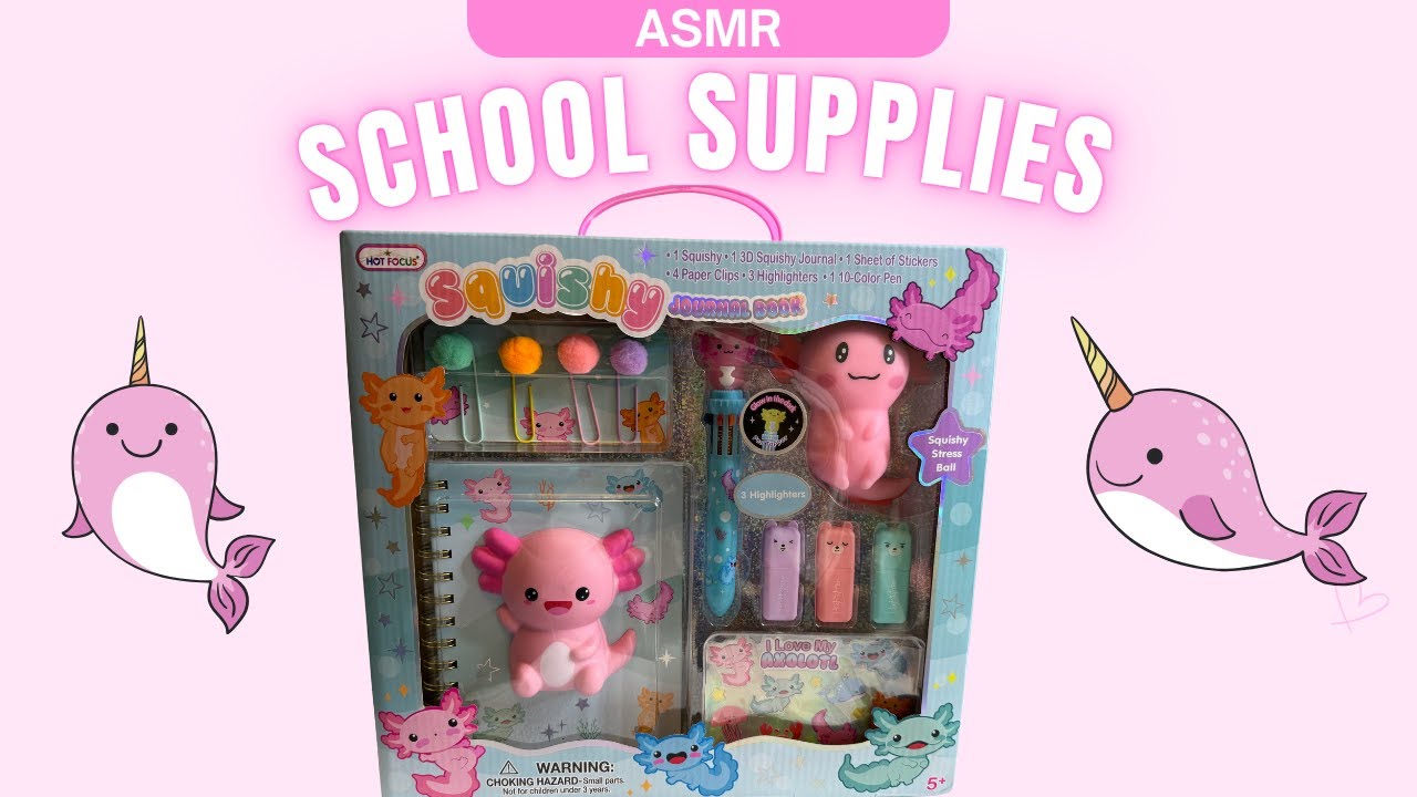 🌸 Relaxing ASMR | My Daughter Opens Her New Stationery Kit ✨ Squishy Notebook and More 🌸