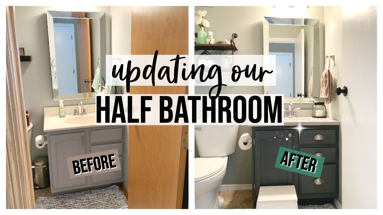 UPDATING OUR HALF BATHROOM 2019 | DIY MODERN GLAM FARMHOUSE BATHROOM MAKEOVER
