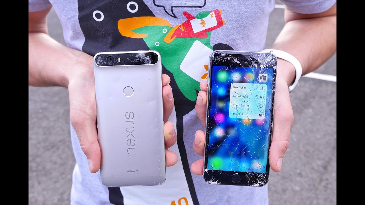 Nexus 6P vs iPhone 6S Plus Drop Test!