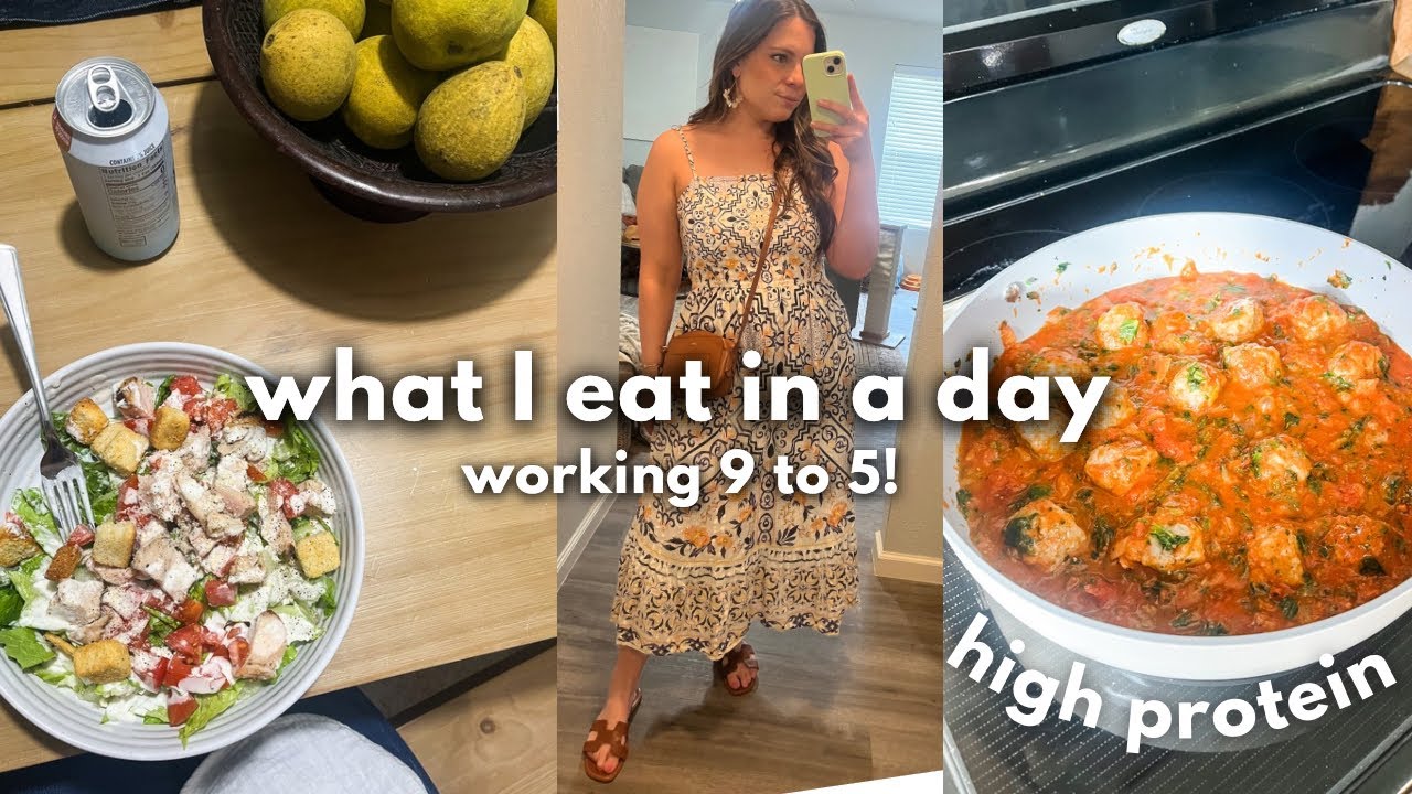 WHAT I EAT IN A DAY HIGH PROTEIN & WORKING 9 to 5! 1600 cals a day!