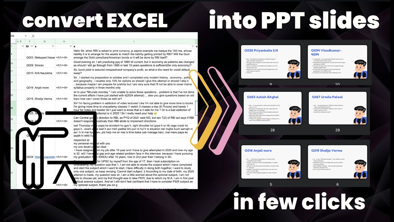 [ToT] Converting Excel Columns into Powerpoint Slides Training of Trainers @themrunalpatel