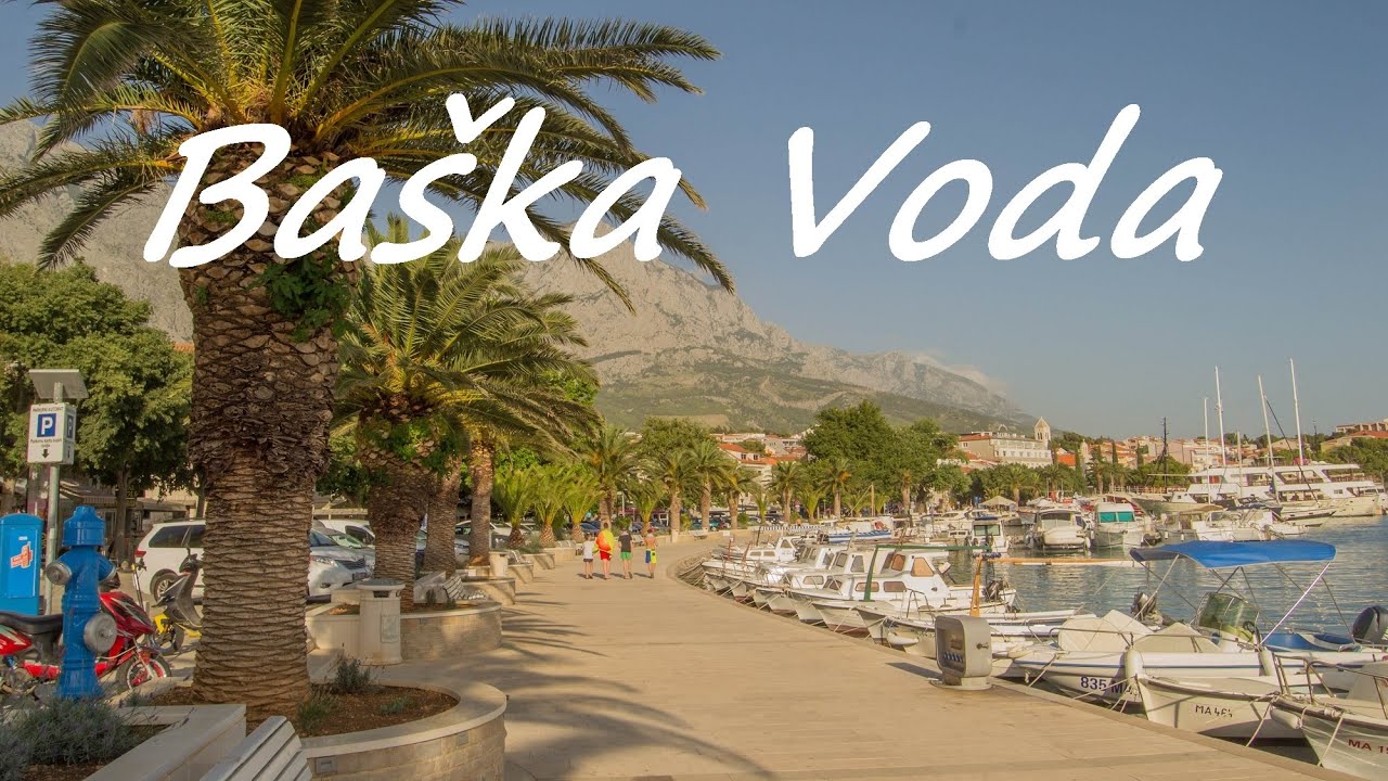 Baska Voda plaże, palmy, Adriatyk, masyw Biokovo, atrakcje i trasa do Baška Voda, Chorwacja autem PL