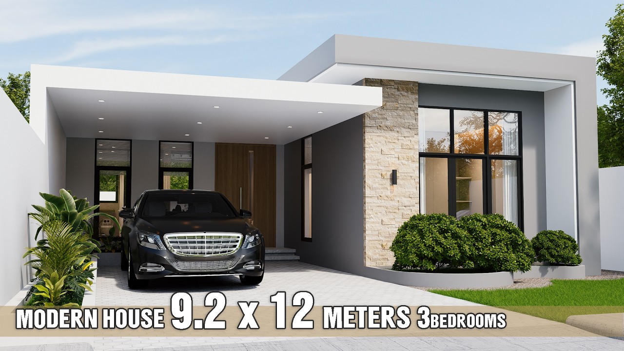 Modern Minimalist House Design | 9.2 x 12 Meters | 3 Bedrooms