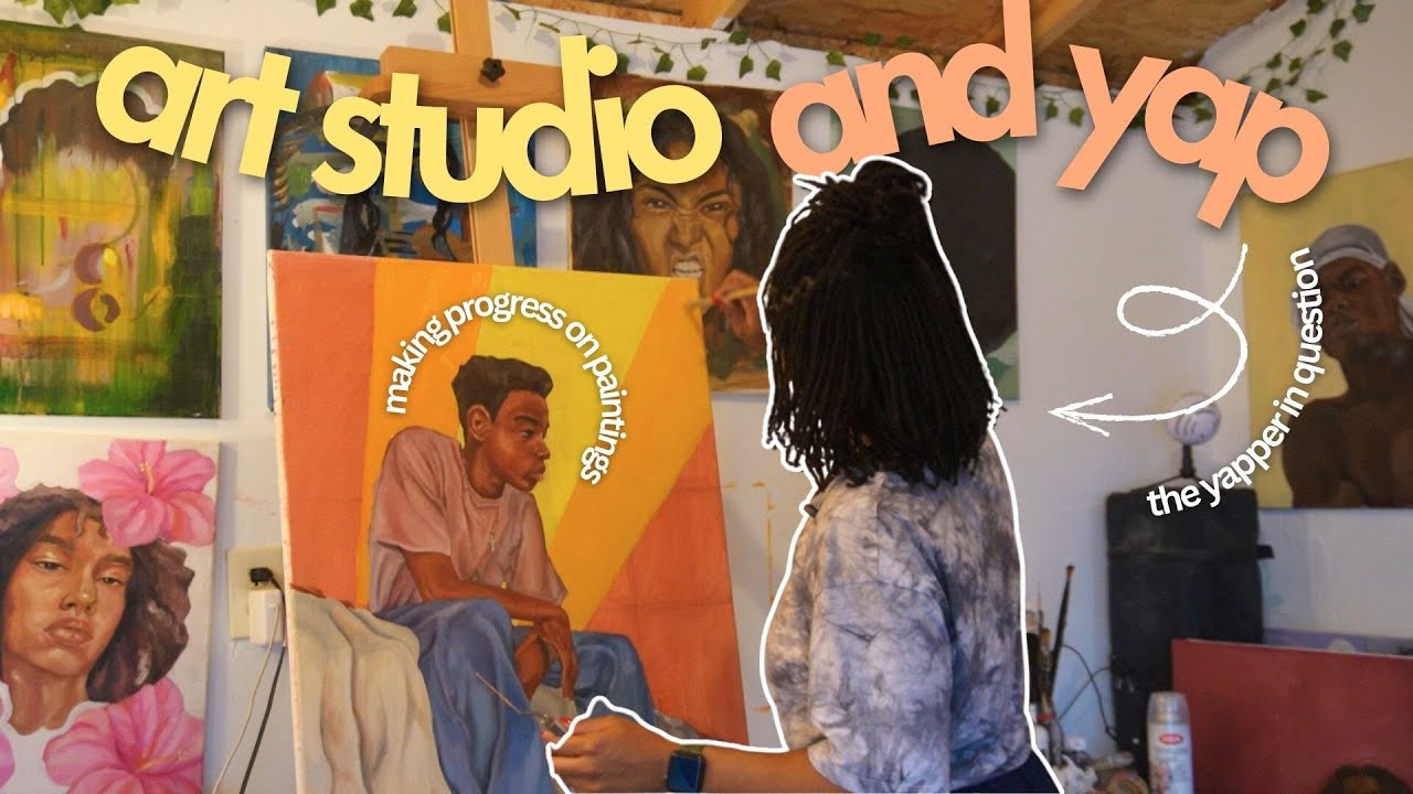 you totally caught me talking to myself in my art studio👀🎨 + painting and art shop progress💐