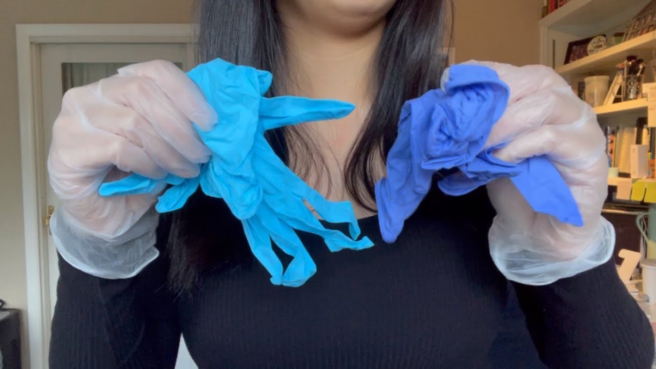 ASMR || 3 different glove sounds   personal attention, hand movements, no talking