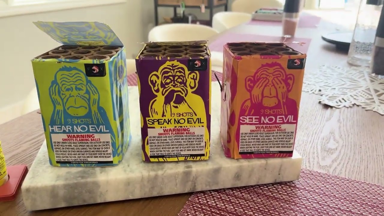 See no Evil at the Superbowl - My team got crushed - 9 shot cakes by Fox Fireworks #pyro #firework