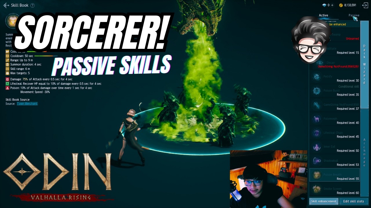 SORCERER Passive Skills - Odin Valhalla Rising