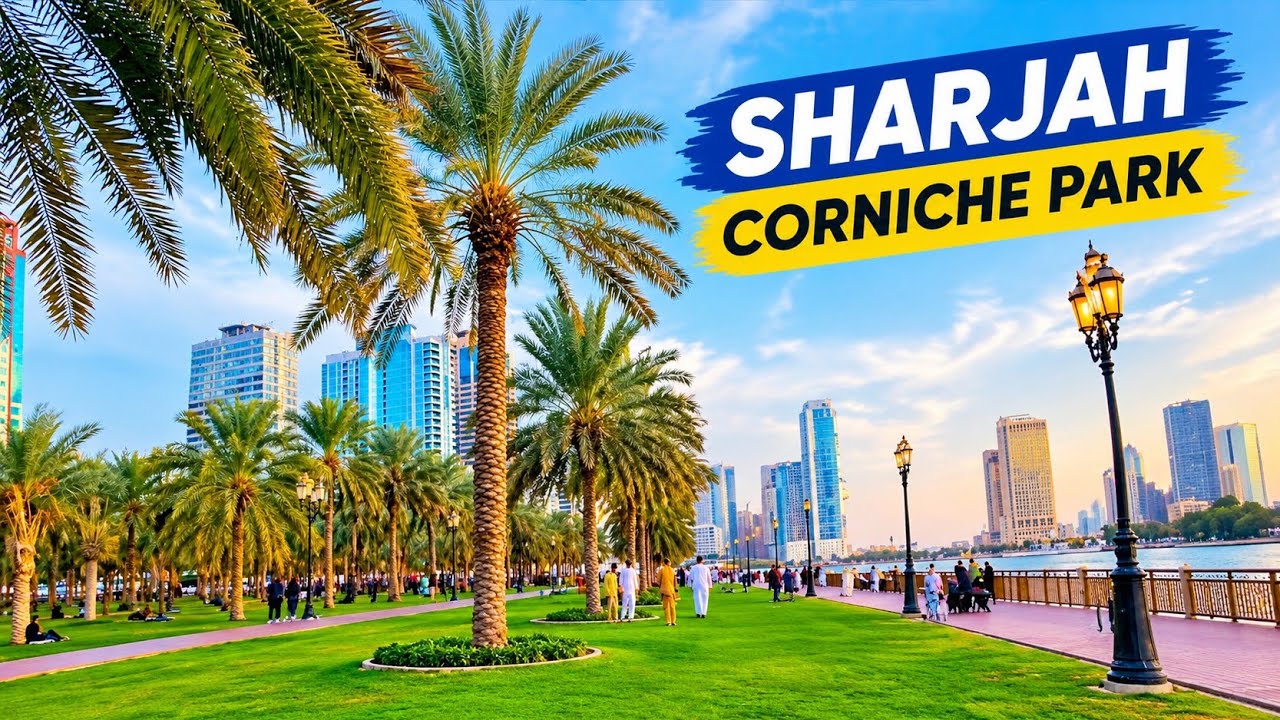 Sharjah Corniche Park Walk 🌴 | Beautiful Sea View & Peaceful Environment