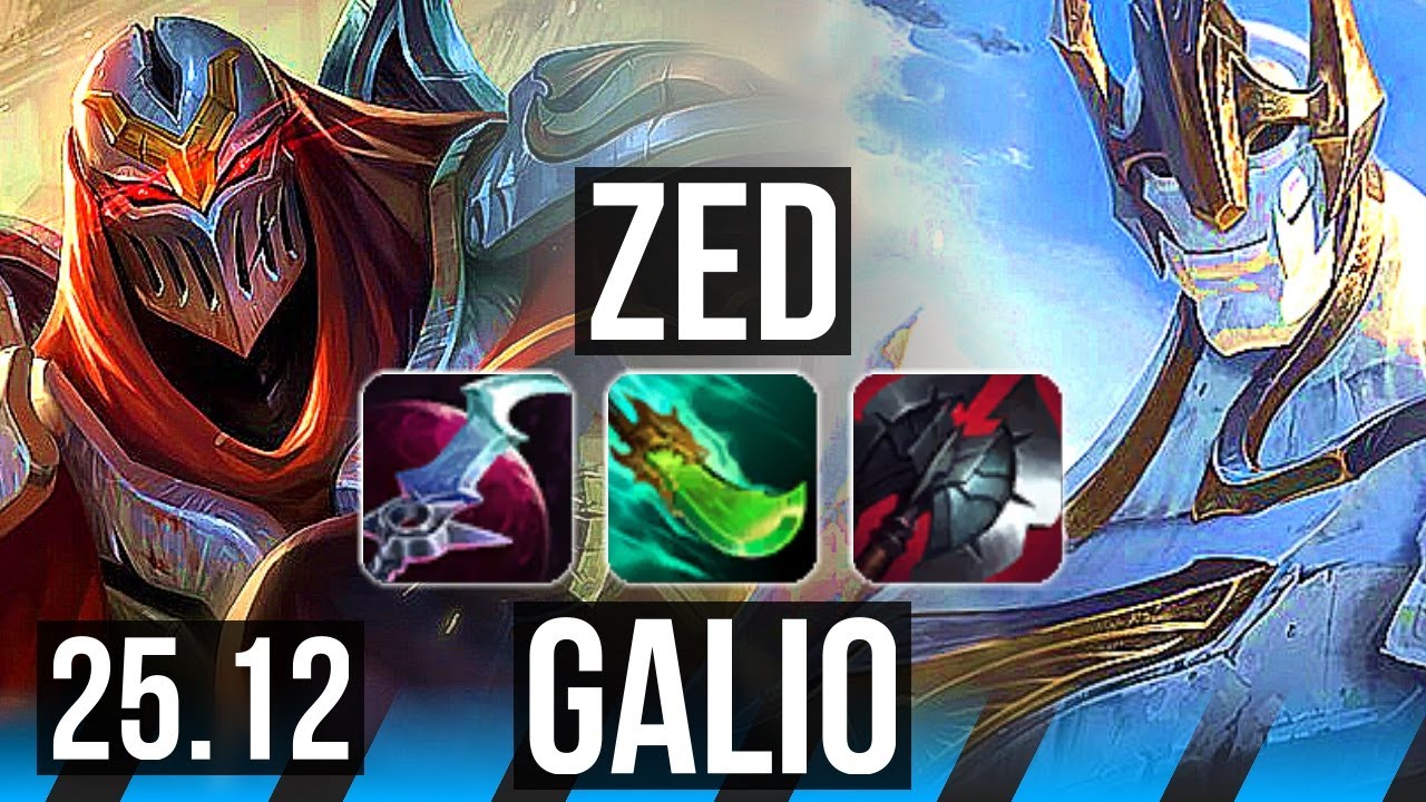 ZED vs GALIO (MID) | 7 solo kills, 49k DMG, 14/4/19, 500+ games, Dominating | EUW Master | 25.12