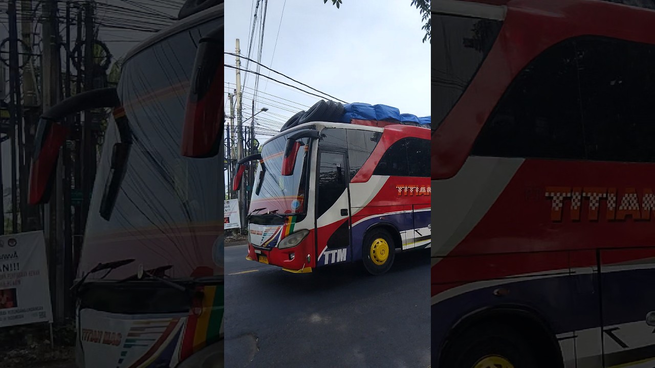 Bus Titian Mas Jarak Jauh, Barang Bawaan Sampai Numpuk di Atap! #busakap #busindonesia #busmania