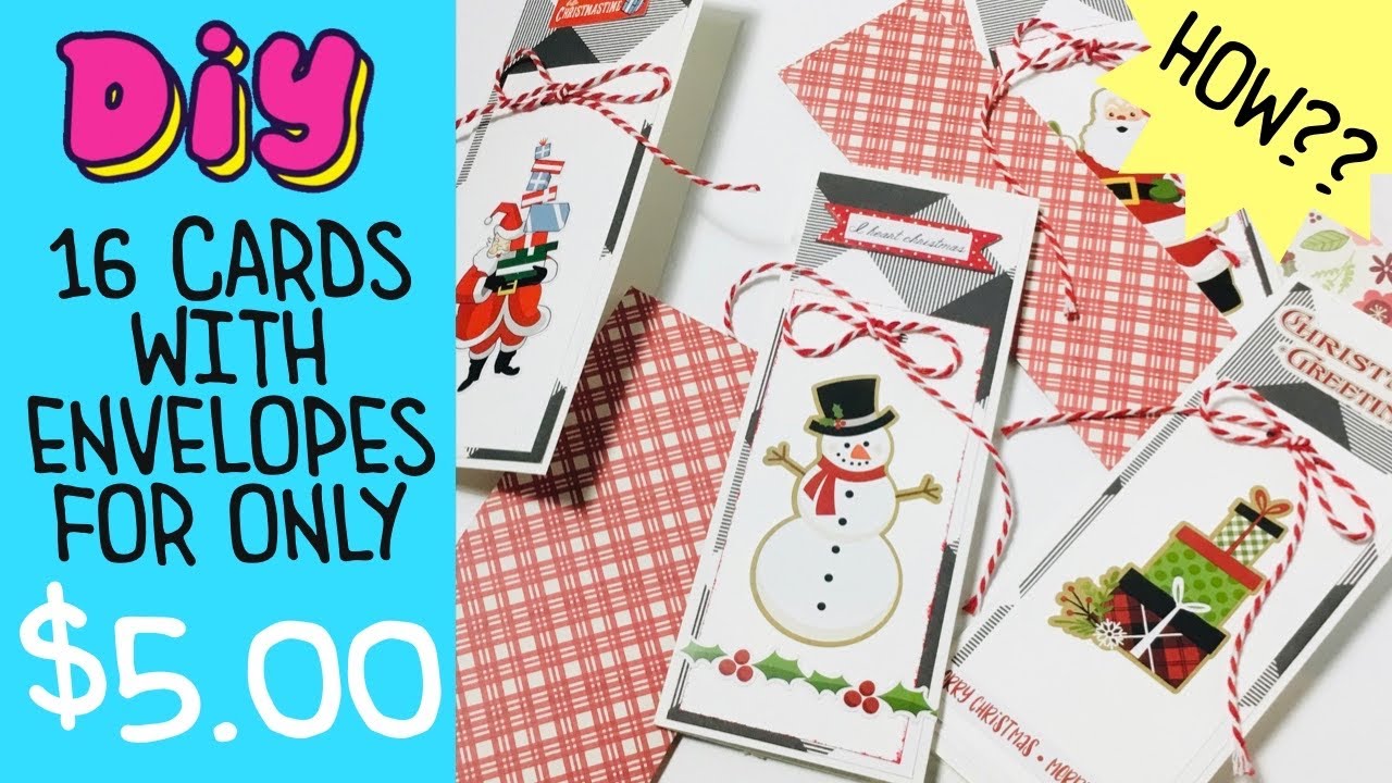 🌟BUDGET CRAFTING🌟 Skinny Greeting Cards (Slimline Card Tutorial) Custom Skinny Envelope Included