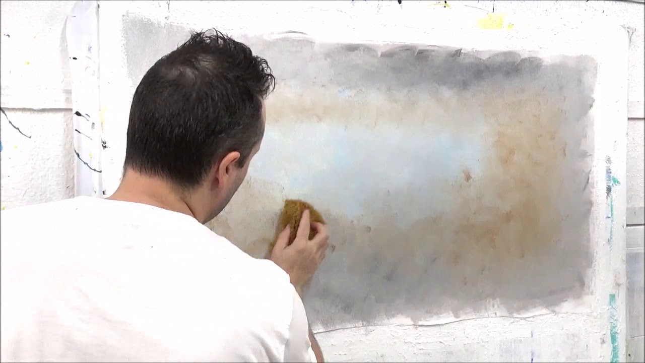 LA PINTURA ABSTRACTA /  FACILl / pintando con ESPONJA / Ca-01