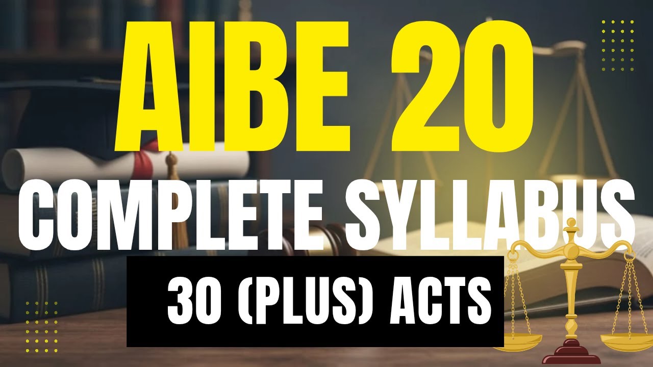 🎓 AIBE XX (2025) Full Syllabus 🔥 | All India Bar Exam Complete Subject-wise Breakdown 📚⚖️