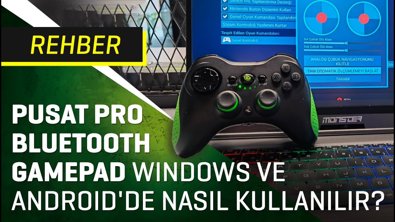 Pusat Pro Bluetooth Gamepad Windows ve Android'de nasıl kullanılır?