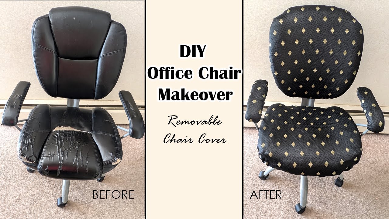 DIY Office Chair Makeover cover l l Removable Chair Cover l l Washable Office Chair Cover