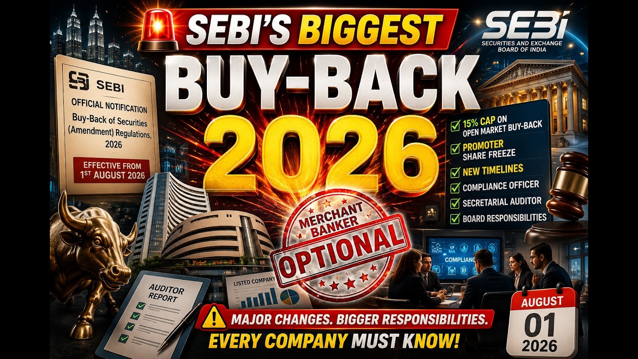 🚨 SEBI Buy-Back Rules Changed! 😱 Merchant Banker NO Longer Mandatory? | Buy-Back Amendment 2026.