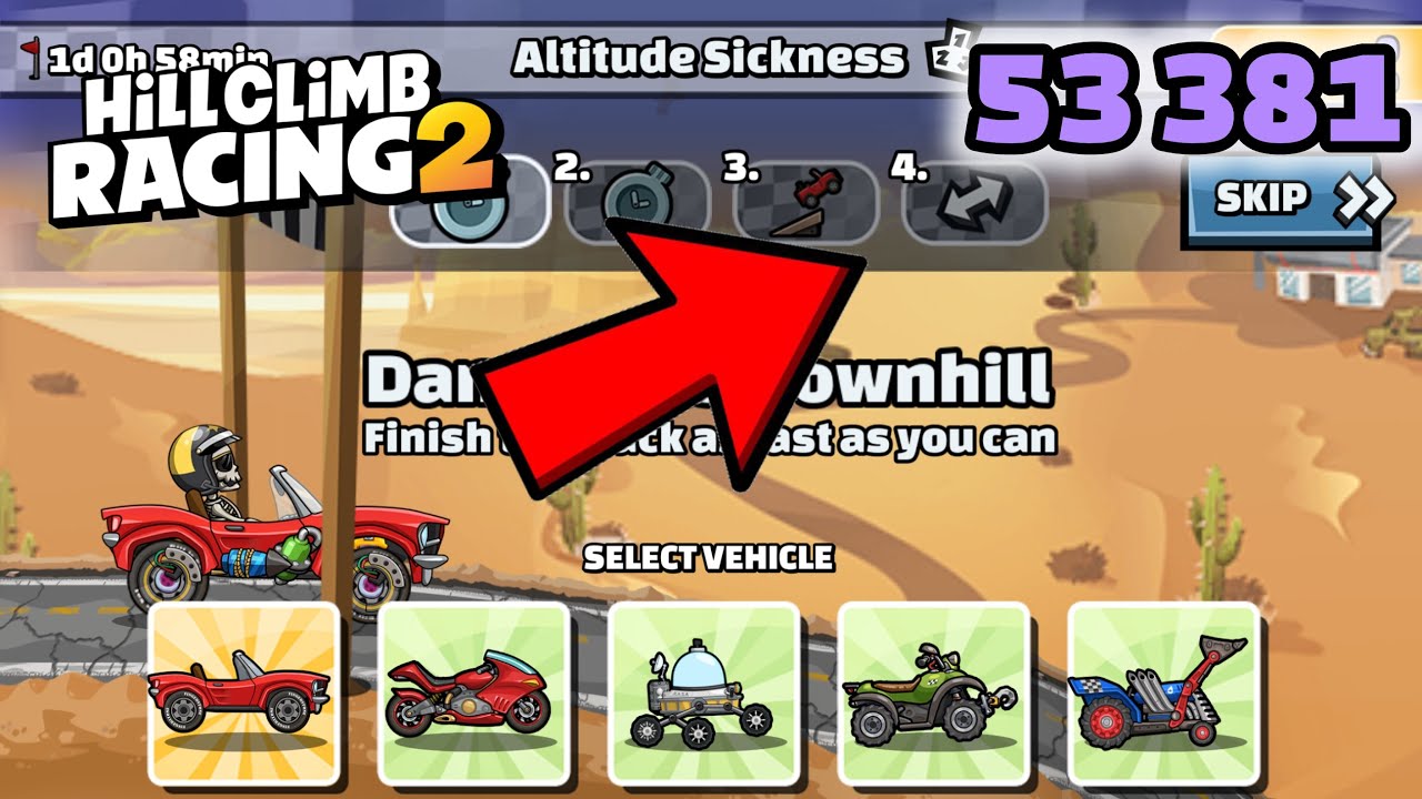 53 388 (53 490) человек, страдающих горной болезнью — Hill Climb Racing 2