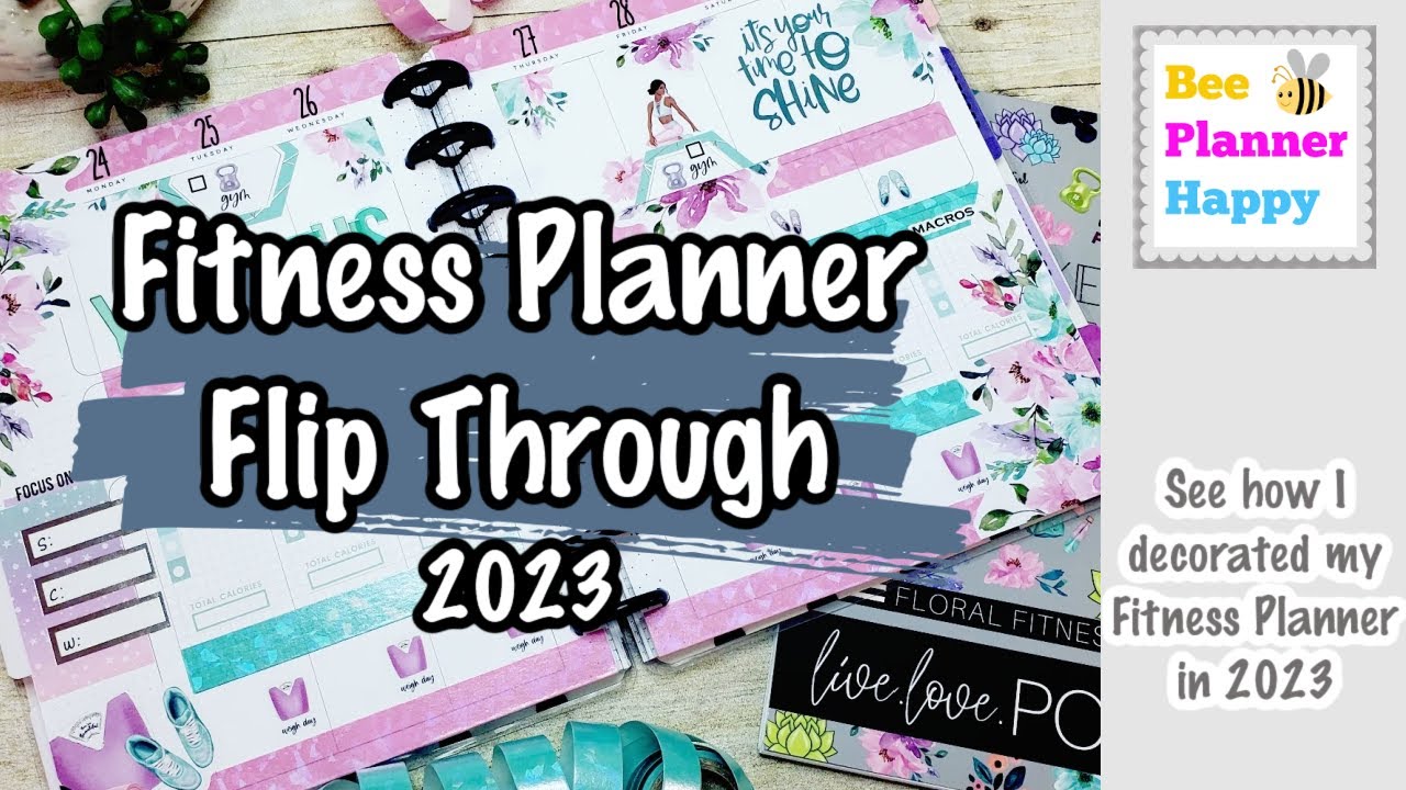 Fitness Planner Flip through 2023 - See how I decorated my Fitness Layout Happy Planner