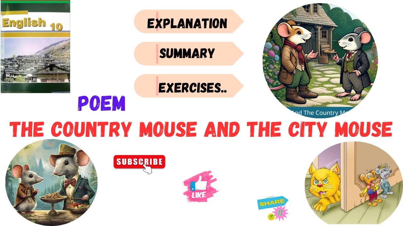 CLASS 10 II UNIT 17 📚 THE COUNTRY MOUSE AND CITY MOUSE 👉 POEM EXPLANATION, SUMMARY AND EXERCISES