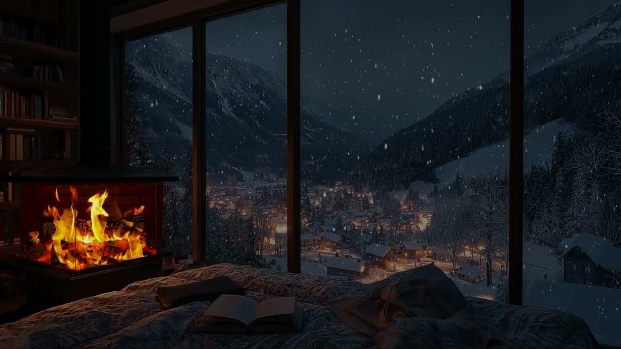 Timeless Christmas Cabin Snowfall and Fireplace Ambience for Deep Sleep and Holiday Relaxation