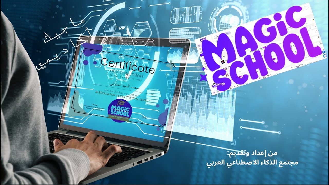 شرح تسجيل الدخول والحصول على تدريب وشهادة من موقع ماجيك سكول magicschool.ai