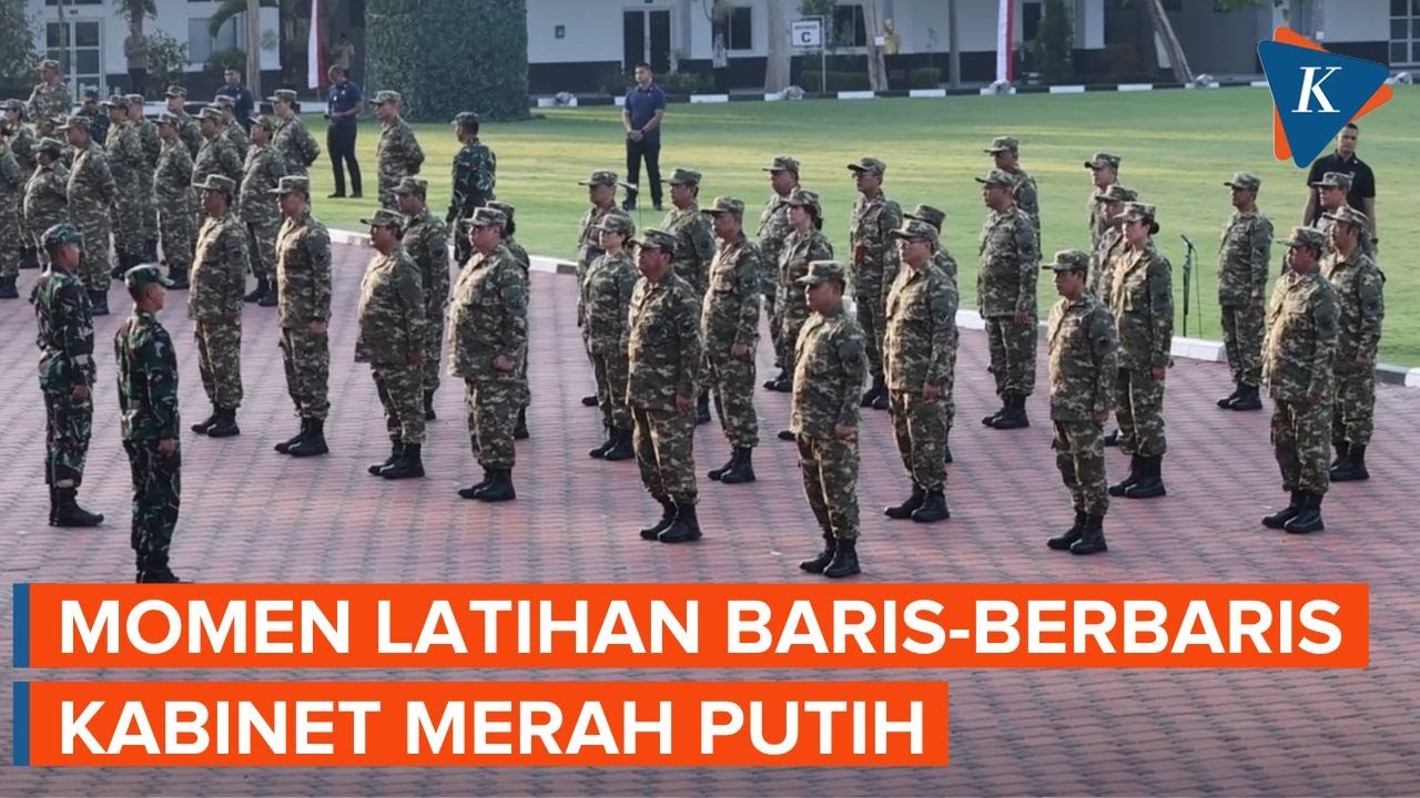 Presiden Prabowo, Menteri dan Jajaran Kabinet Merah Putih Latihan Baris-berbaris di Akmil Magelang
