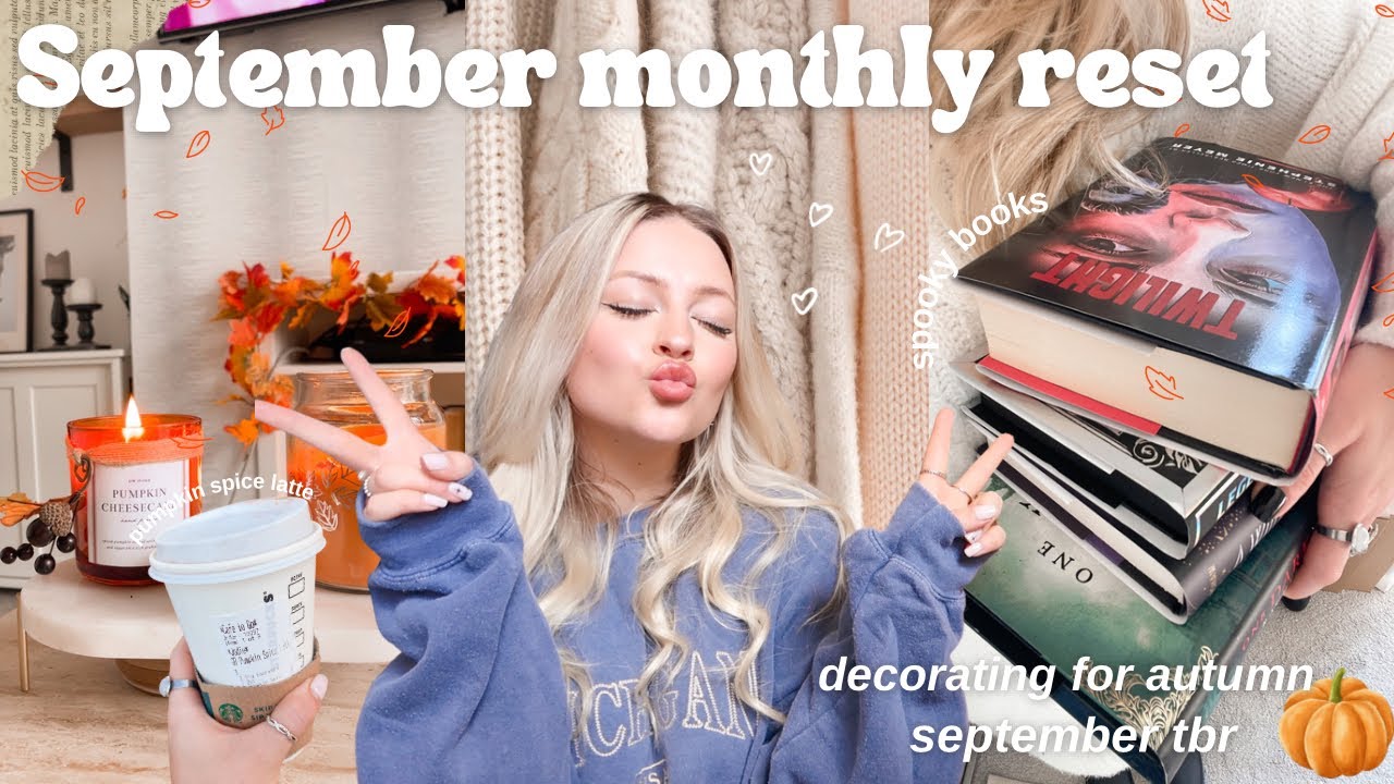 September Monthly Reset🍂| decorating for autumn, books i want to read, bookshopping & more!☕️✨🐈‍⬛