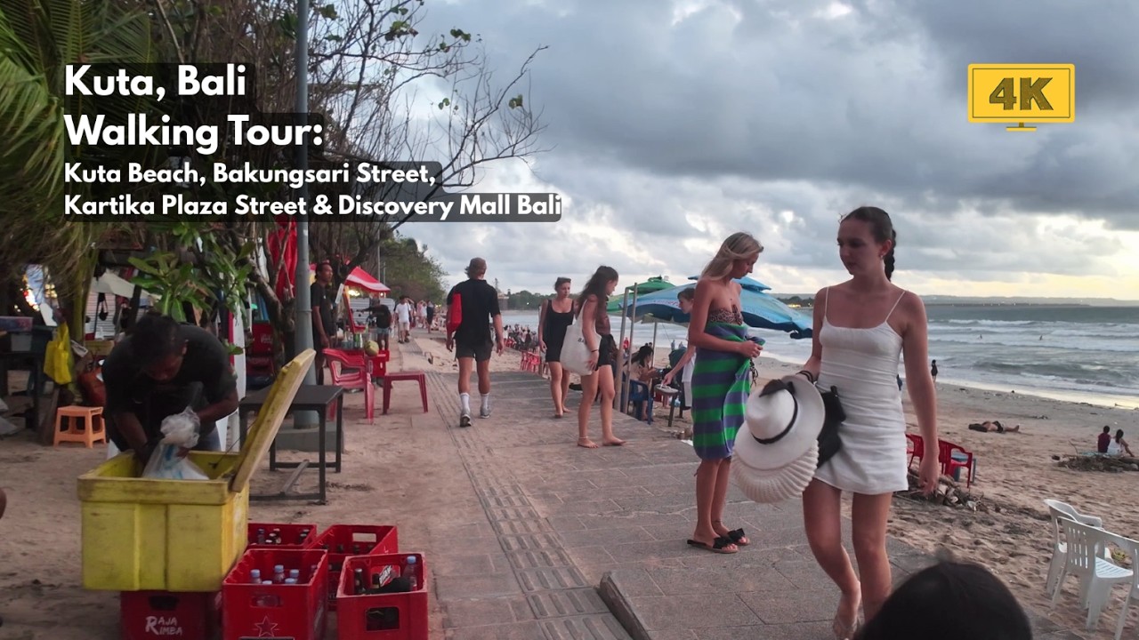 KUTA, Bali 4K Walking Tour 2026 Walk Around Kuta Beach, Kartika Plaza Street & Discovery Mall
