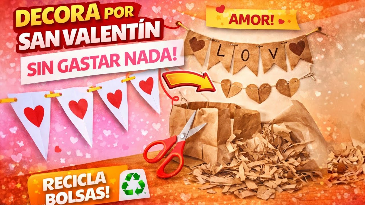 ​DIY San Valentín: Decora tu casa sin gastar dinero usando bolsas recicladas
